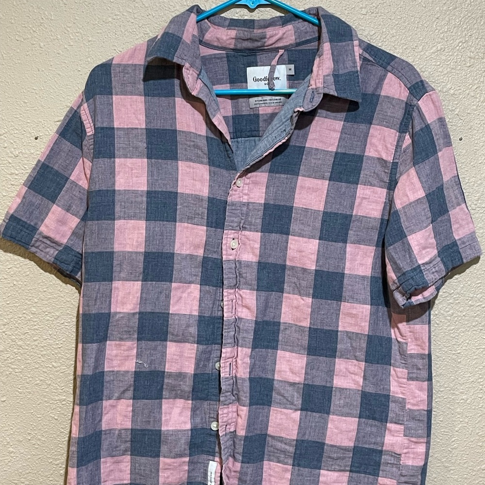 Goodfellow & Co Pink and Blue Casual Button Down Shirt